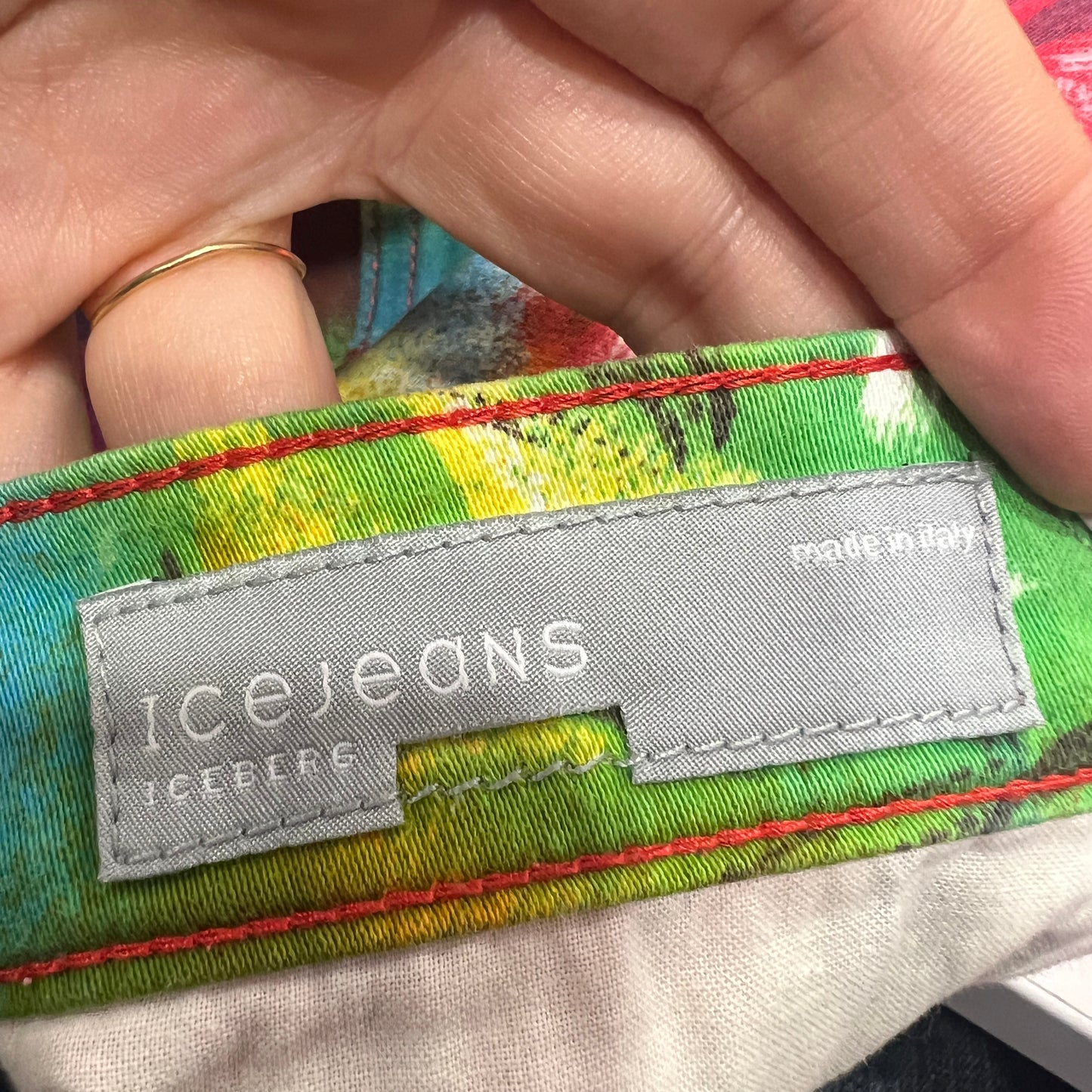 iceberg 00s multicolor floral print capri pants