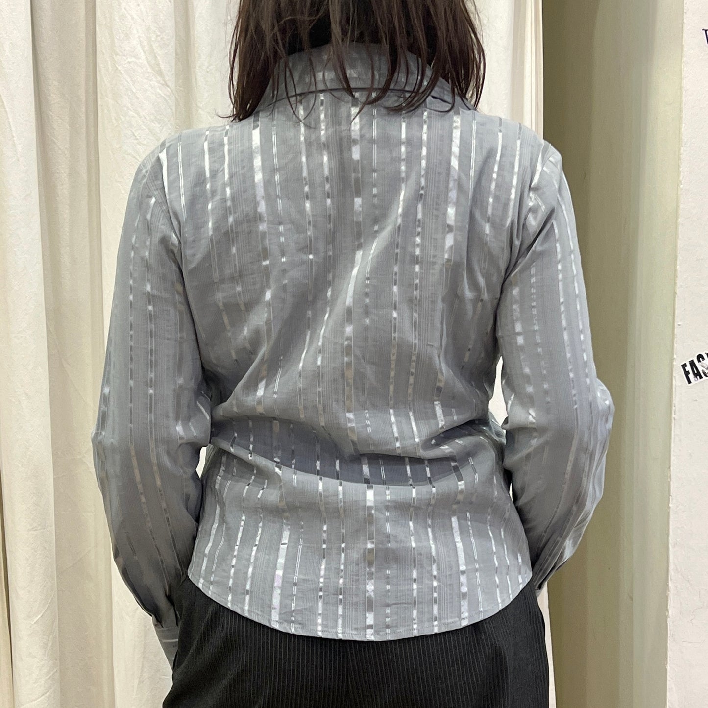 nara camicie 00s grey striped shirt