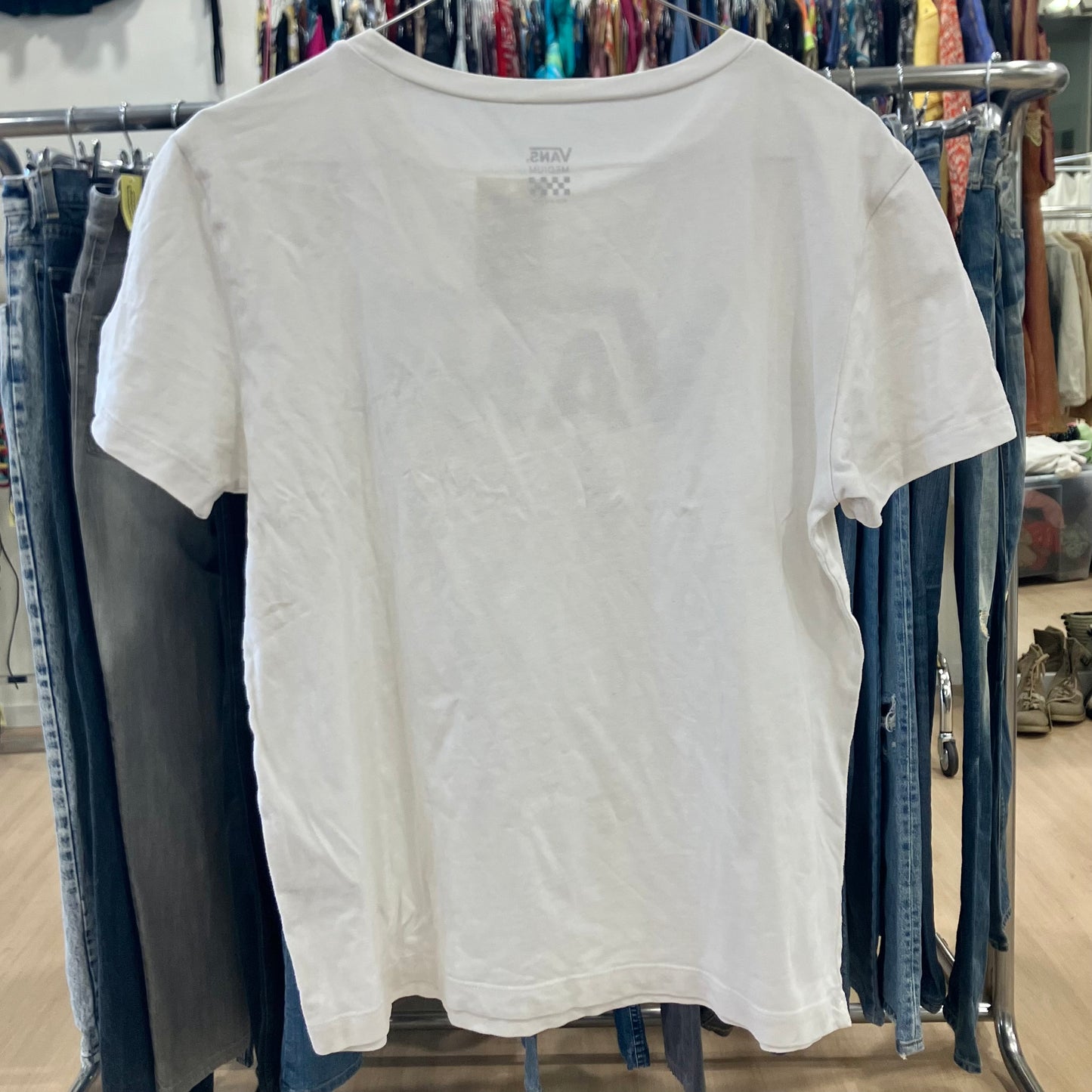 vans '10 tshirt bianca logo nero