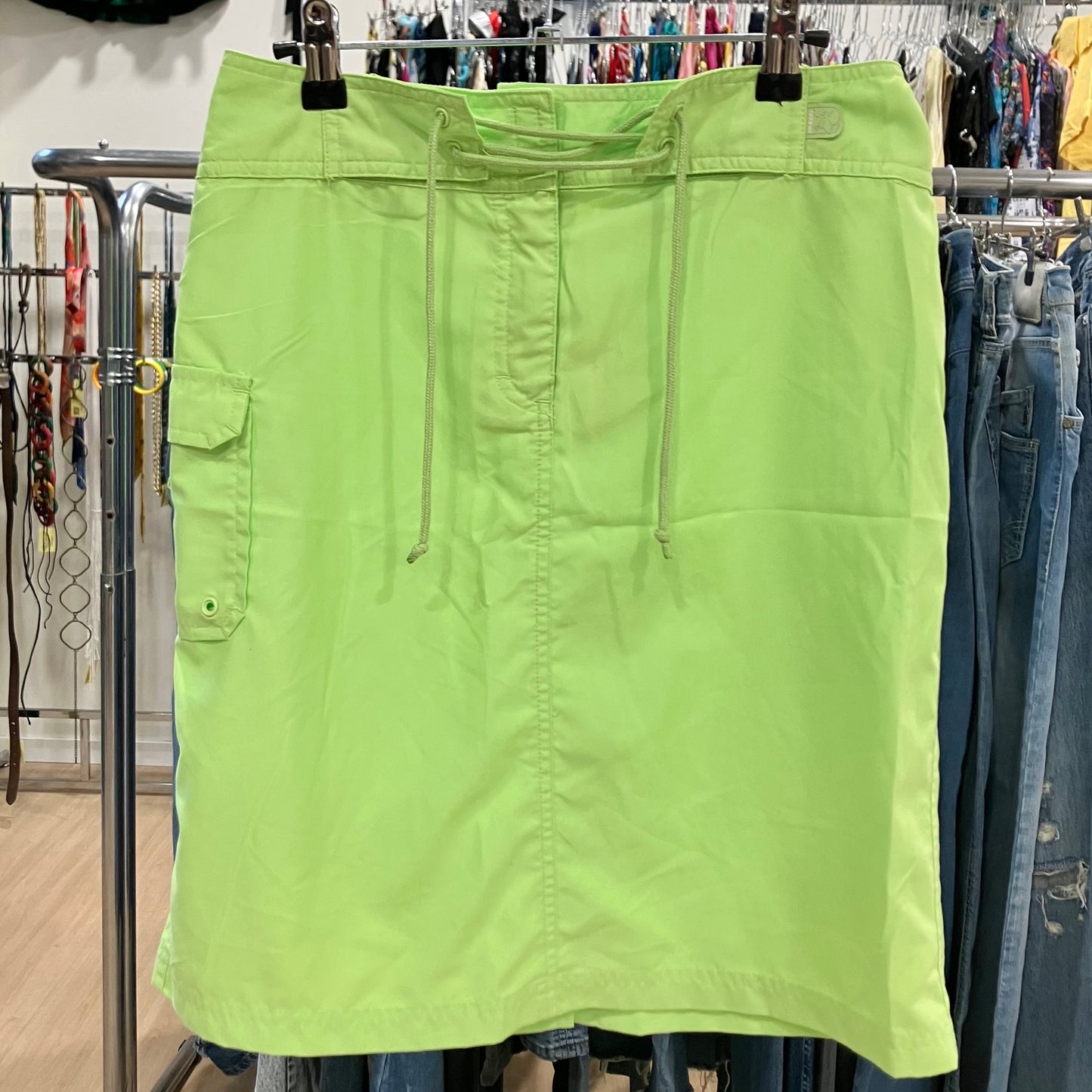 tribord neon green swimsuit material sport miniskirt