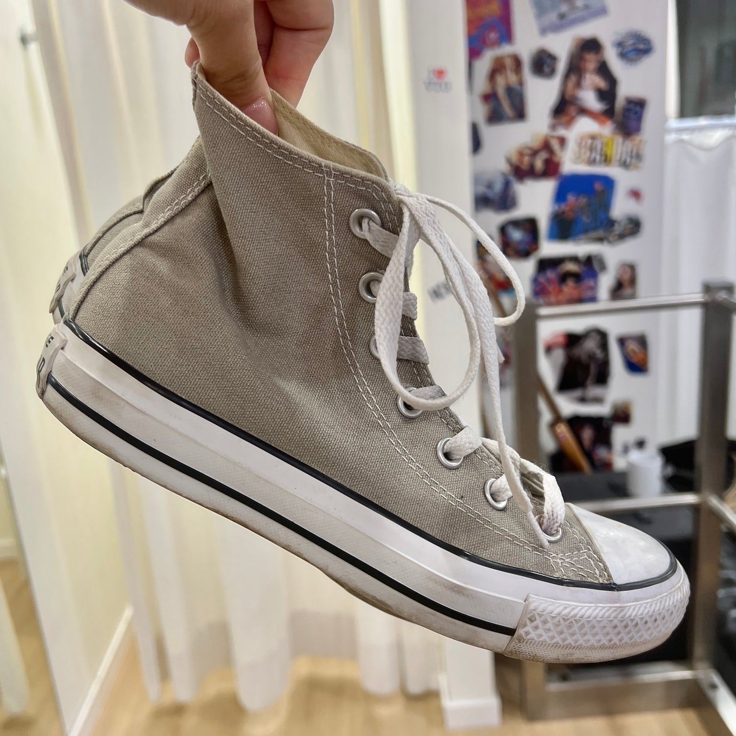 converse chuck taylor all star high-top sneakers in beige