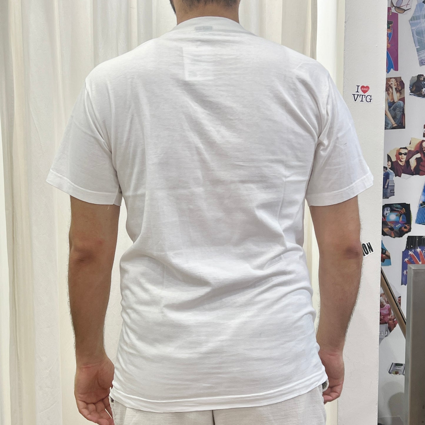 positano white tshirt with beach print