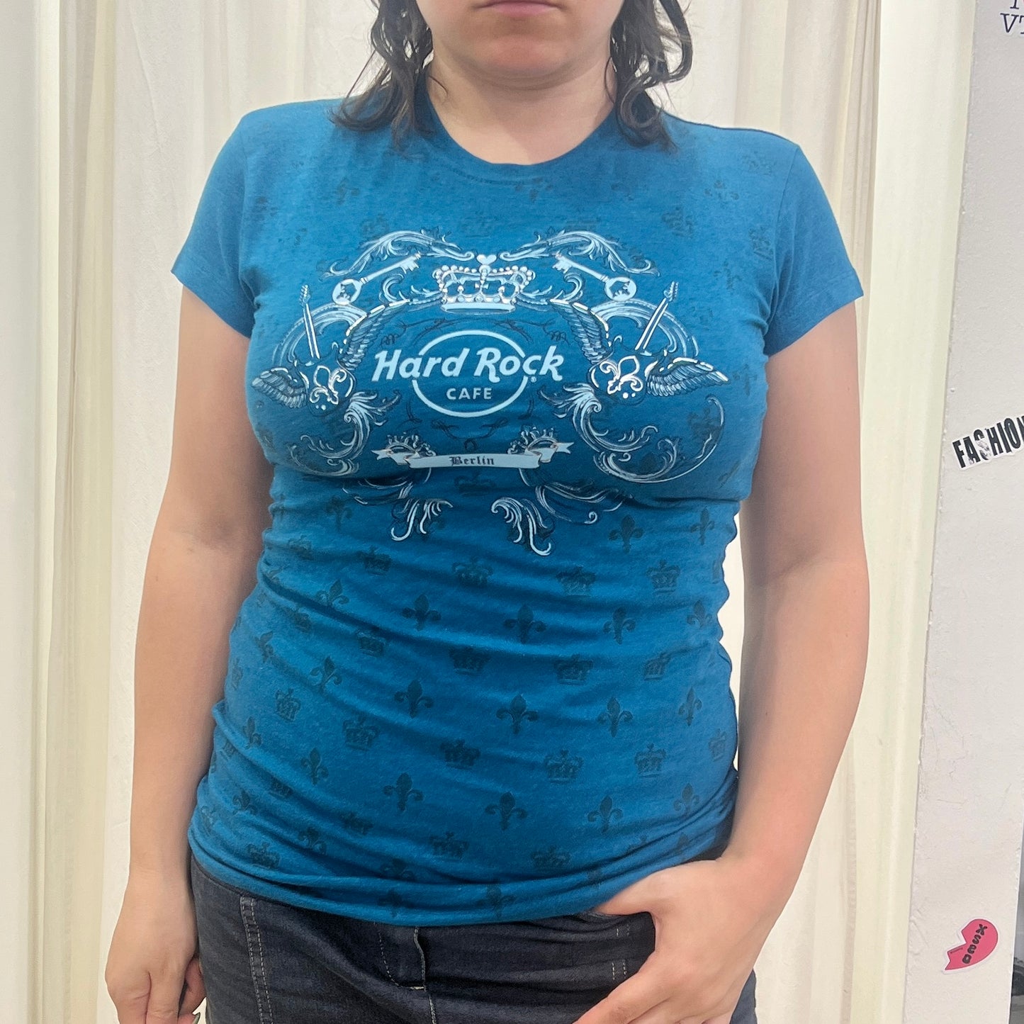 hard rock cafe berlin 00s turquoise tshirt