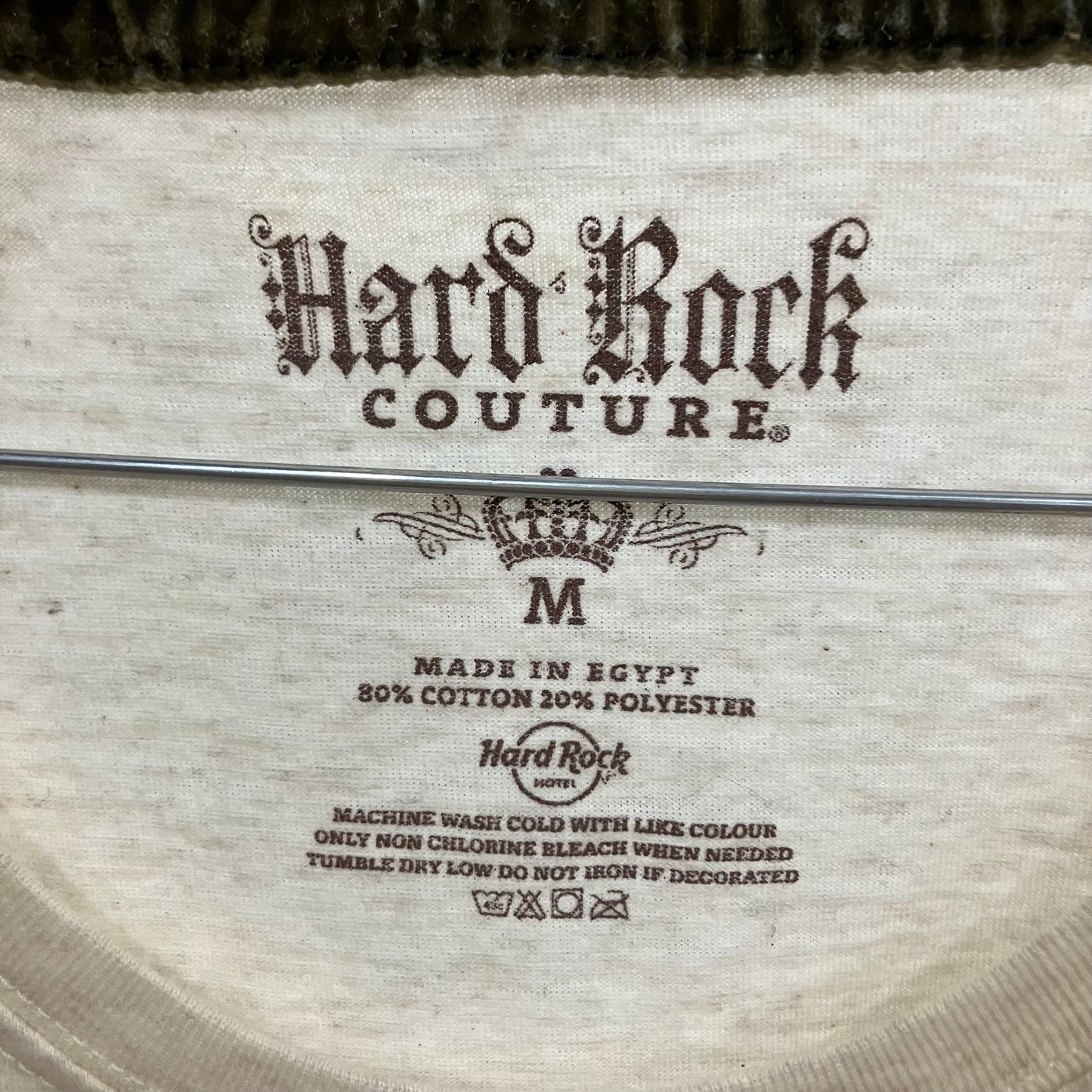 hard rock cafe couture sharm el sheik '10s beige tshirt with brown print