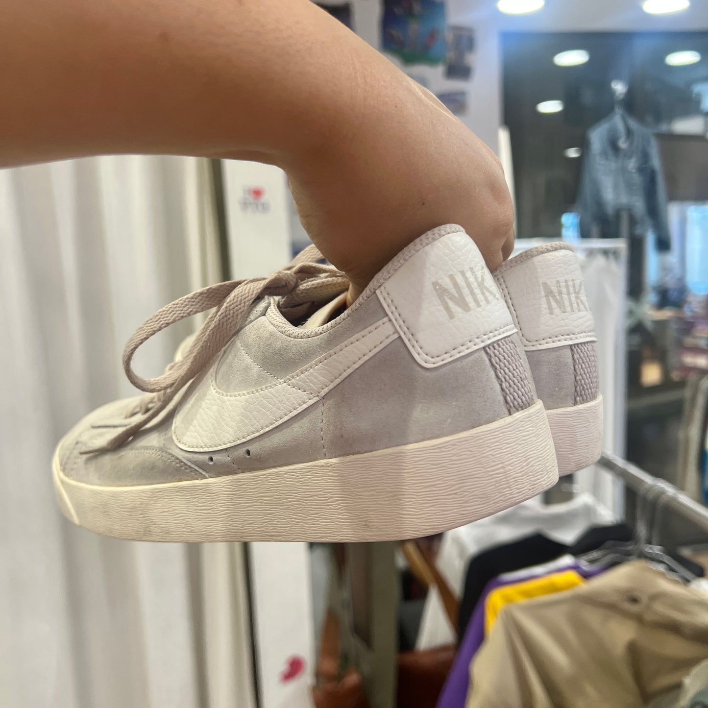 nike blazer 2018 ice grey suede low top sneakers
