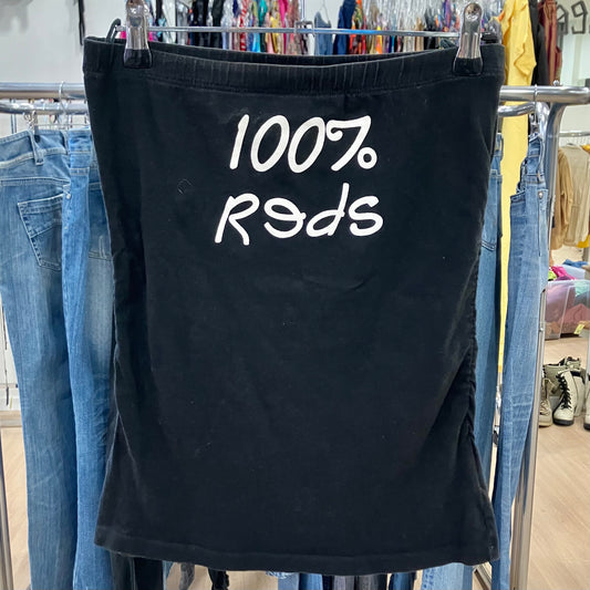 reds black sleeveless tube top with white writing