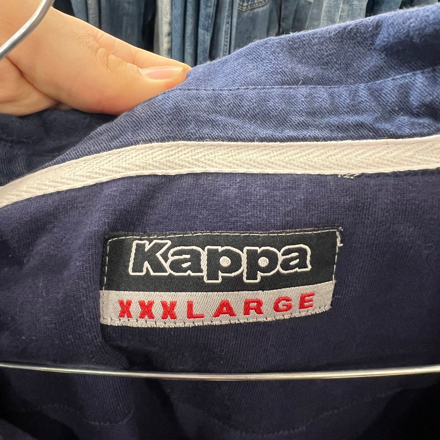 kappa 00s navy blue long sleeve tshirt with polo collar