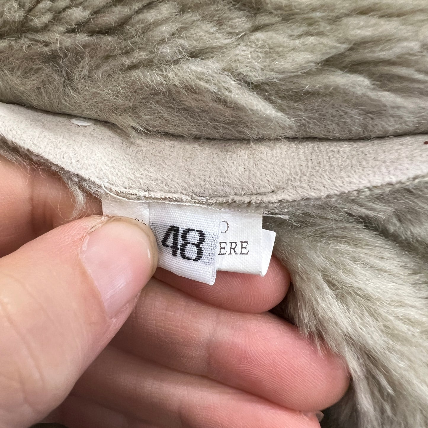 type 00s light beige vegan sheepskin afghan coat