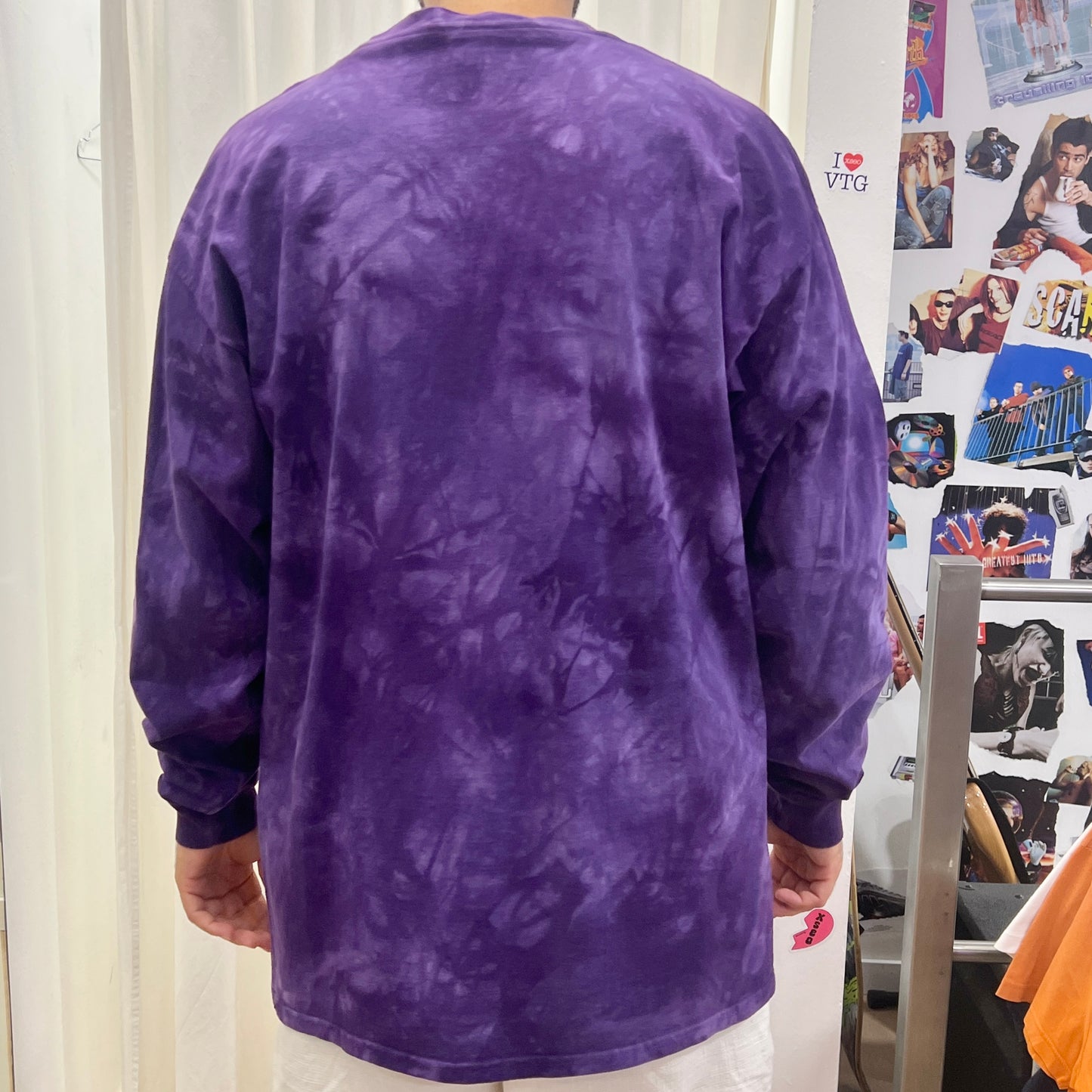 the mountain purple long sleeve tiedye tshirt with native american print