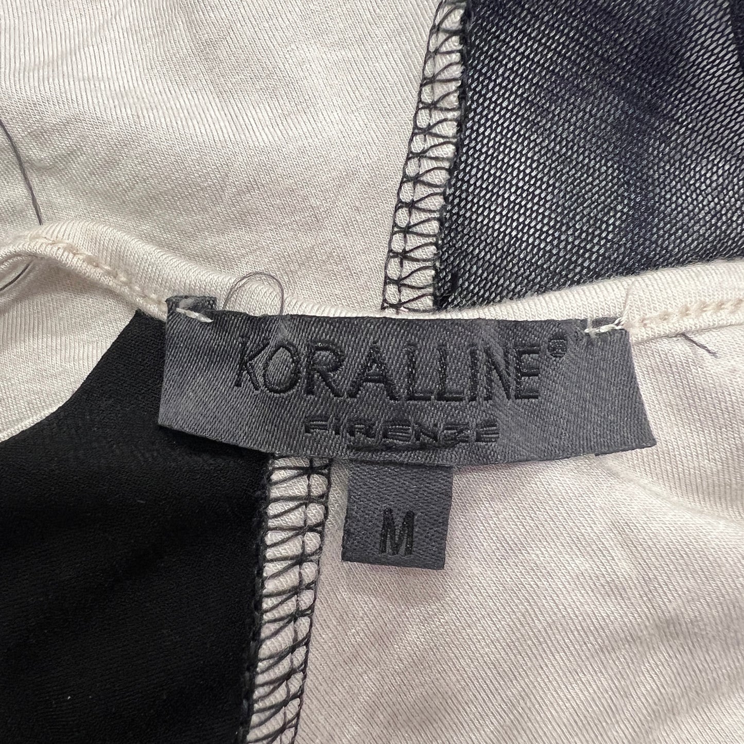 koralline '10s black white sleeveless minidress with draped open back