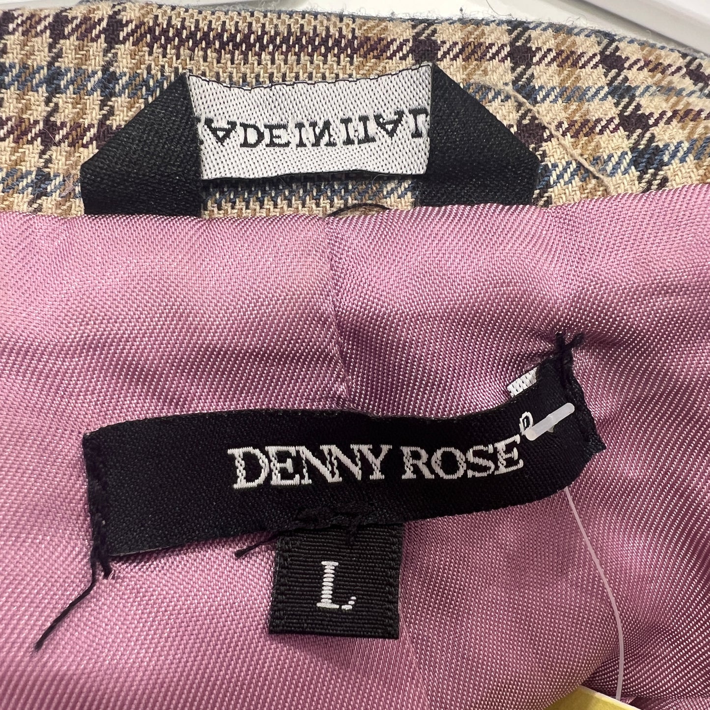 denny rose 00s beige brown plaid blazer