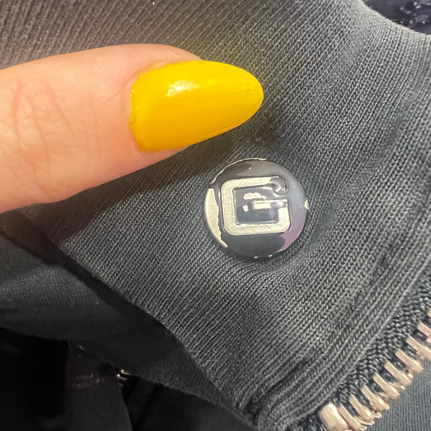 guess 00s black zip up sweatshirt with rhynestone cursive logo
