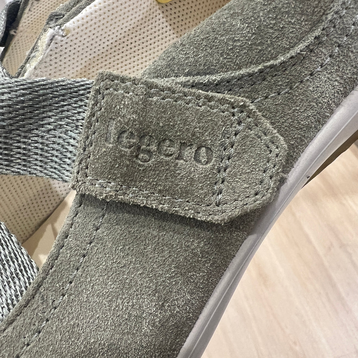 legero grey suede sporty mary jane flats