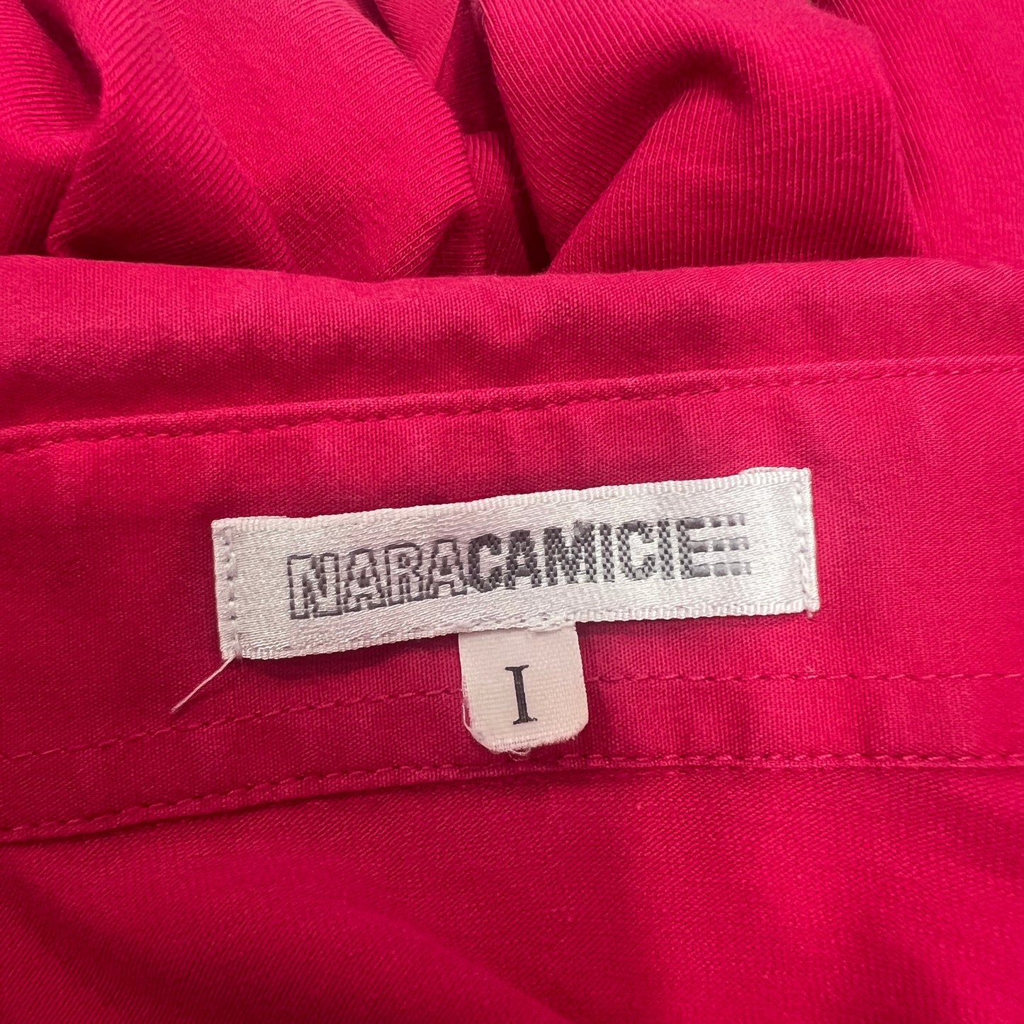 nara camicie 00s magenta 1/2 sleeve top with shirt panel + collar