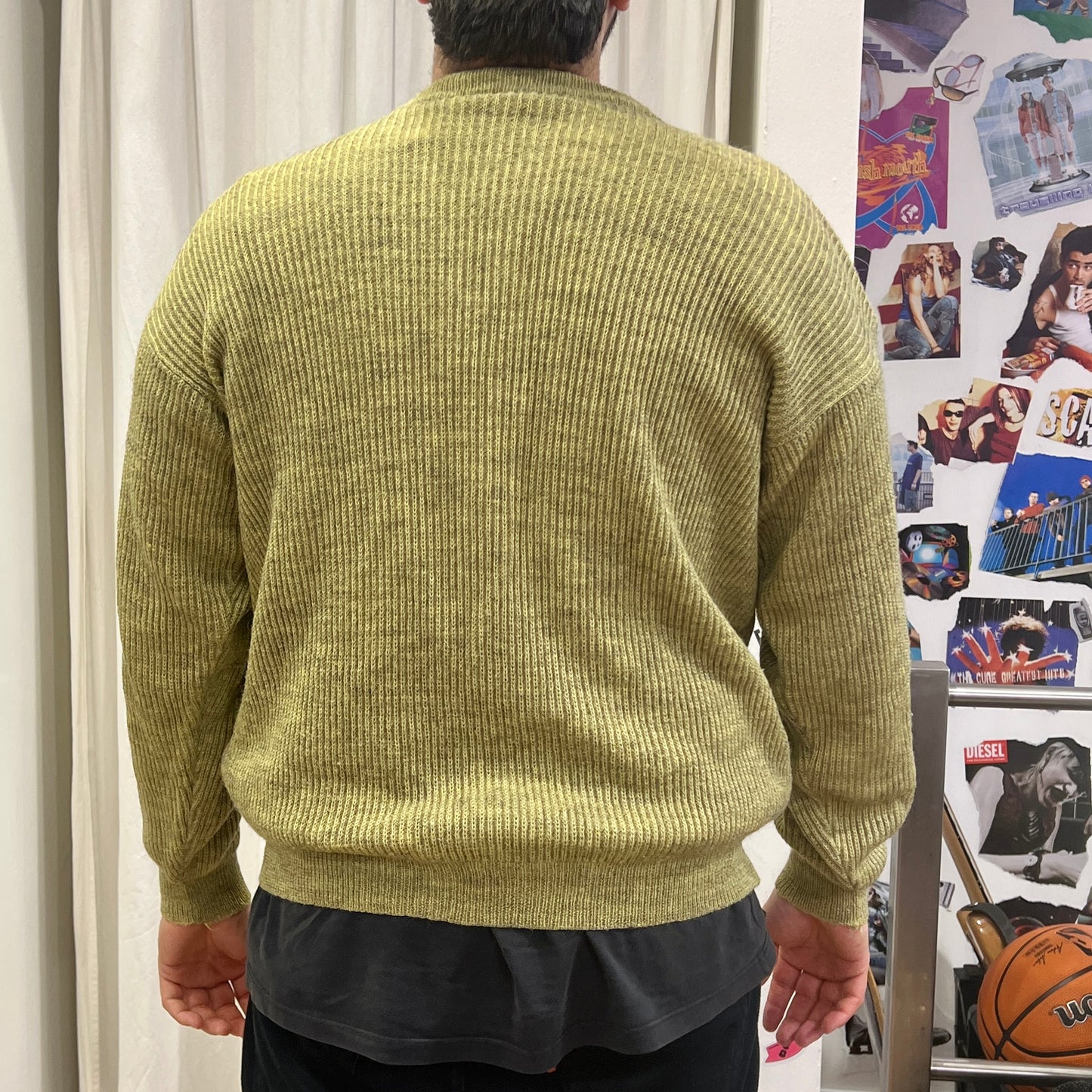 tagiuri 00s light green ribbed wool sweater