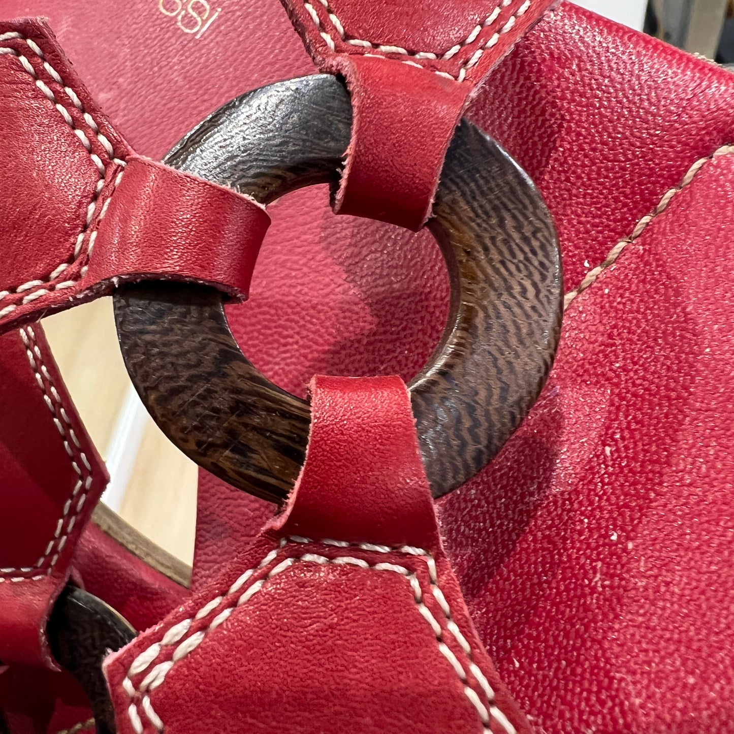sergio rossi 00s red leather sandals