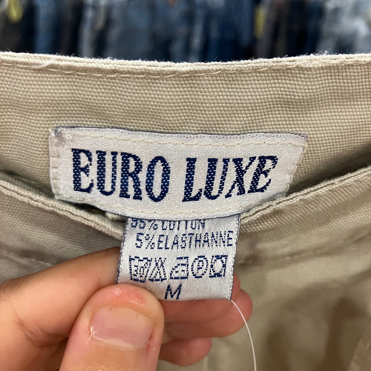 euro luxe beige cargo capri pants