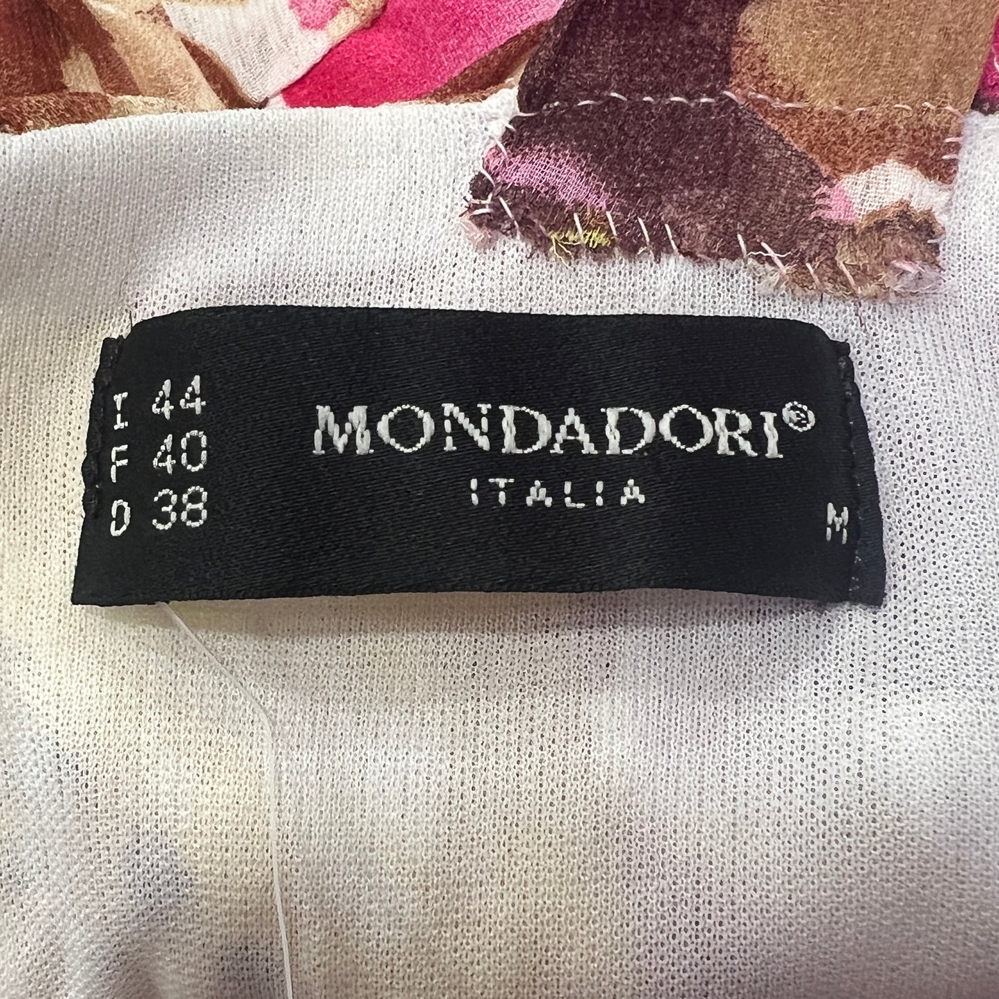 mondadori 00s white cocktail dress with pink yellow flowers