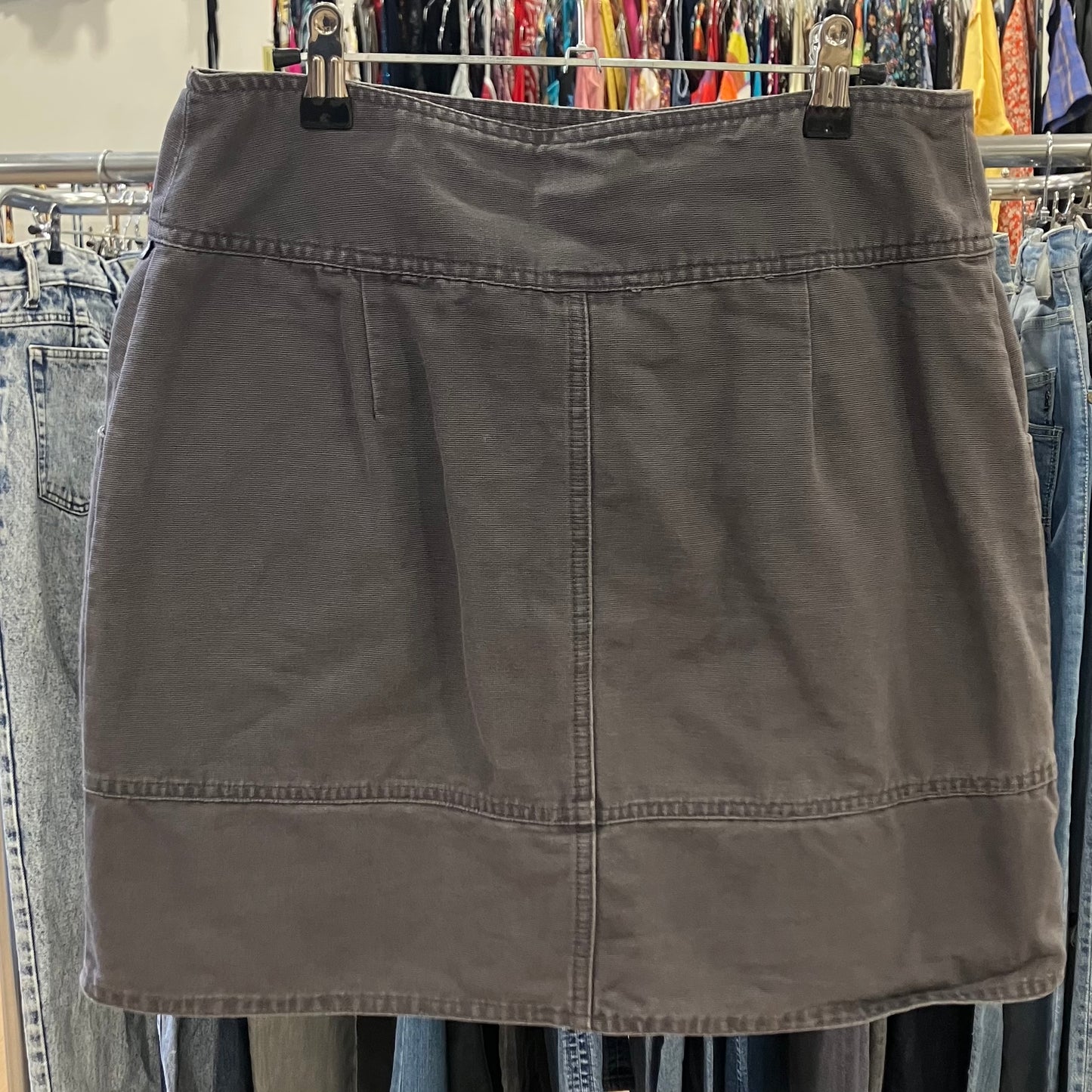 nafnaf 00s dark grey high waist denim miniskirt