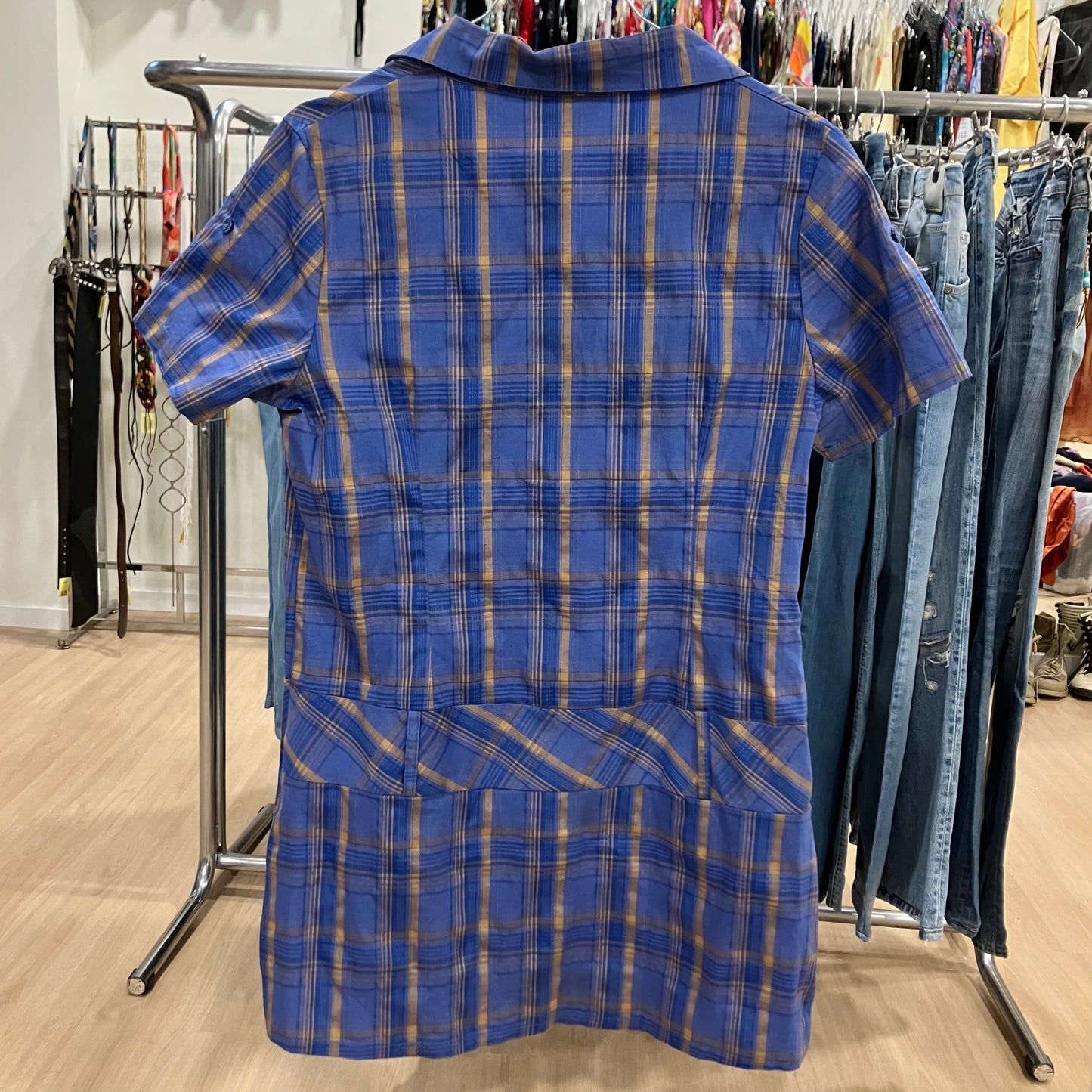 zoteno '00 abitino camicia scozzese blu maniche corte