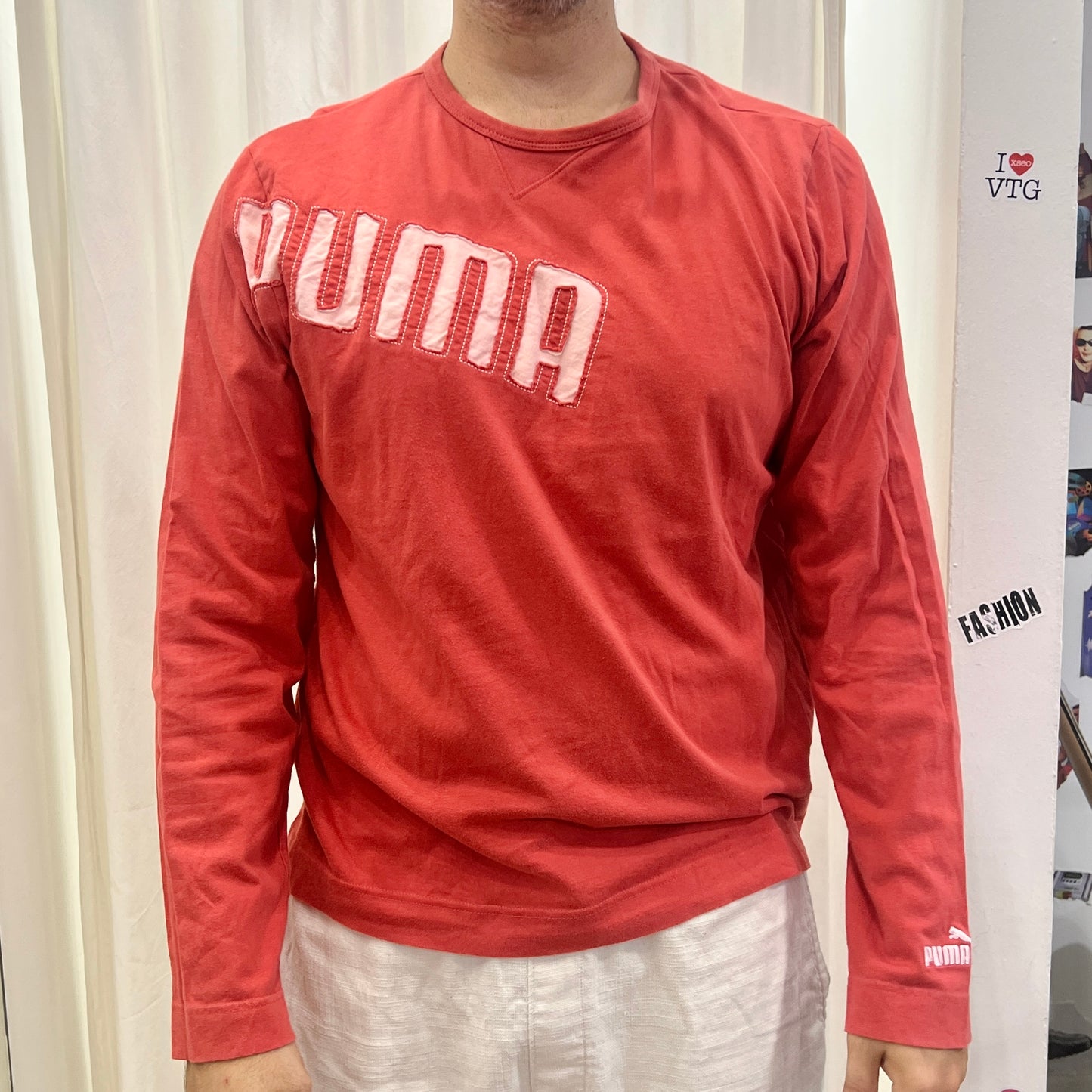 puma 00s red long sleeve tshirt