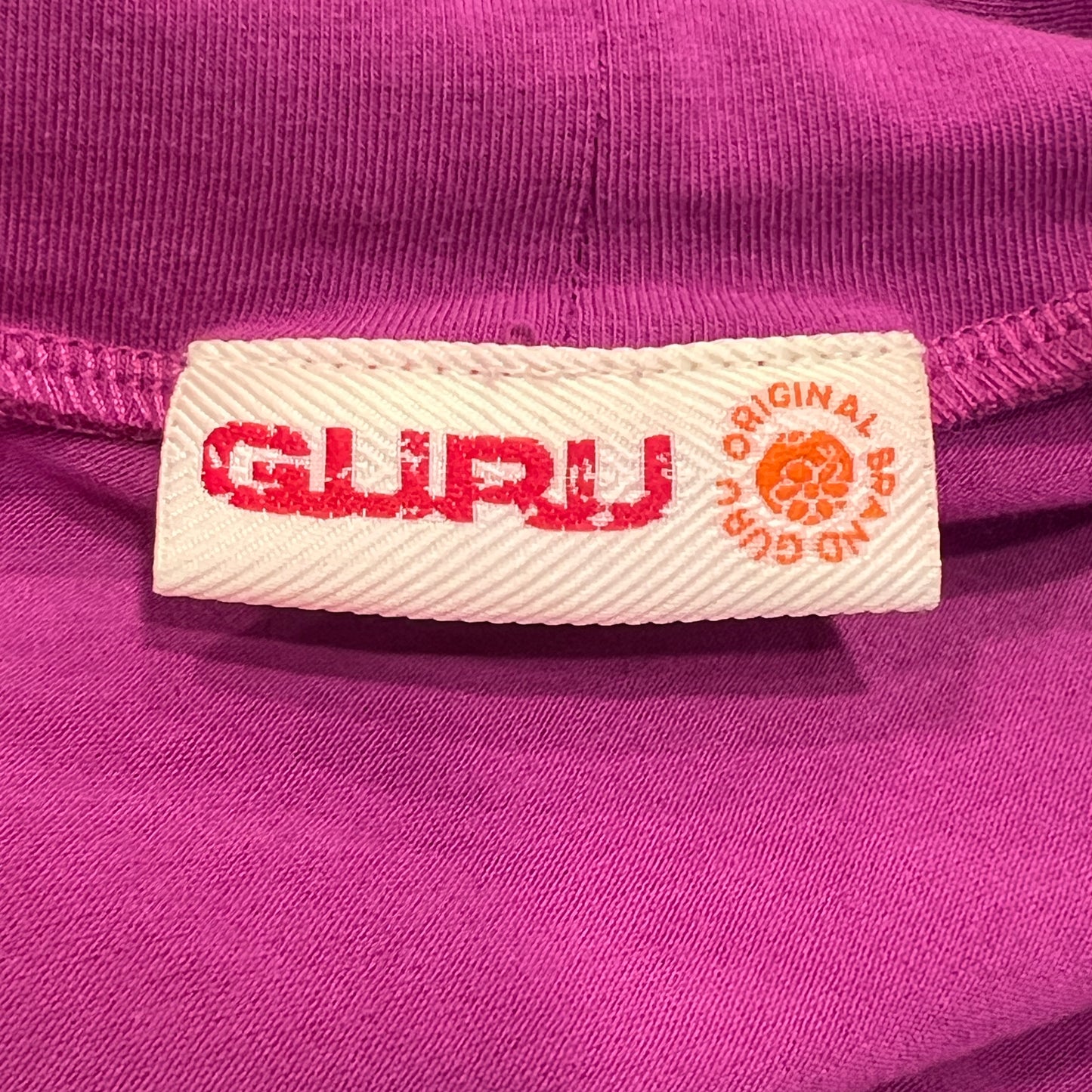 guru 00s purple long sleeve roll neck top with back logo