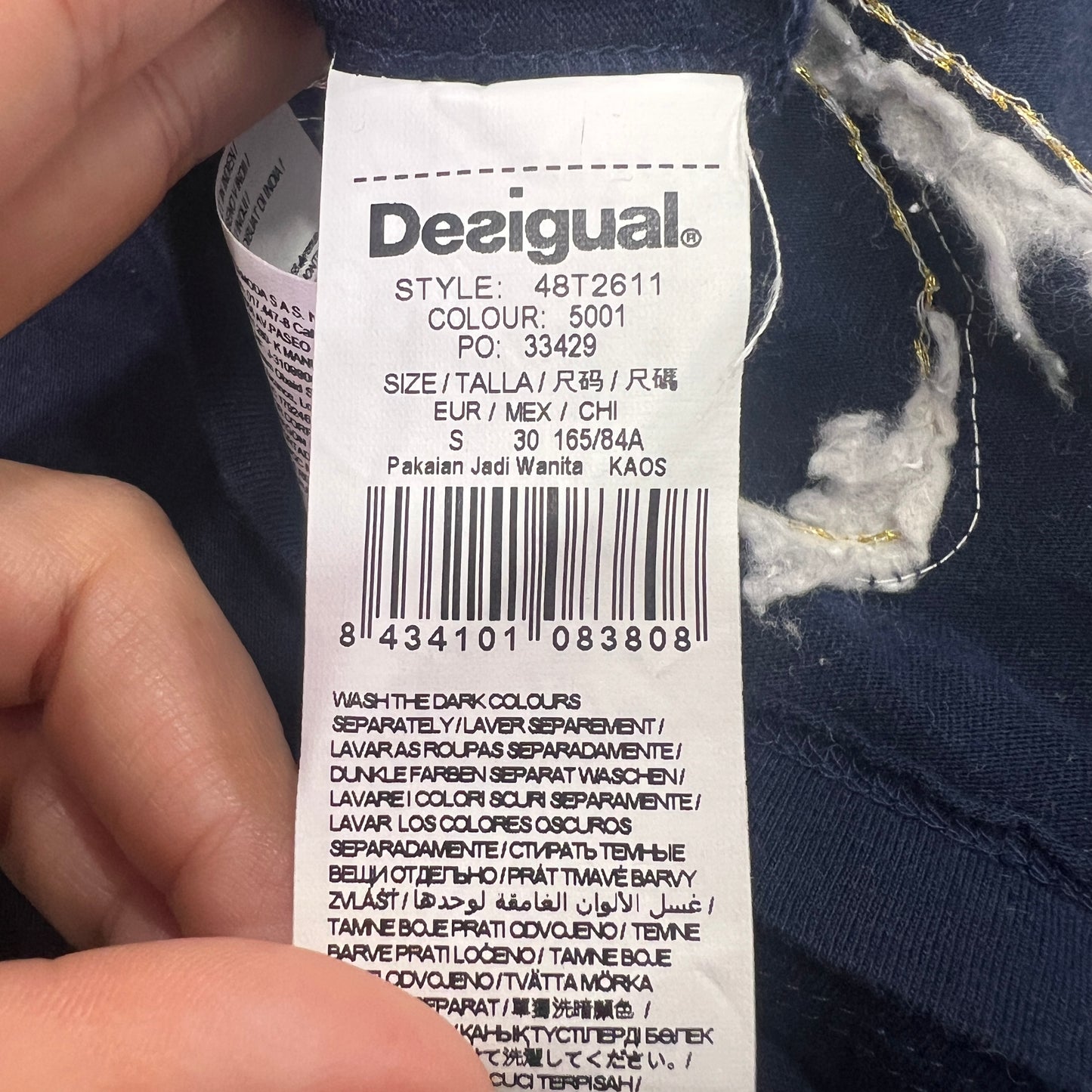 desigual 00s navy blue roll neck long sleeve top
