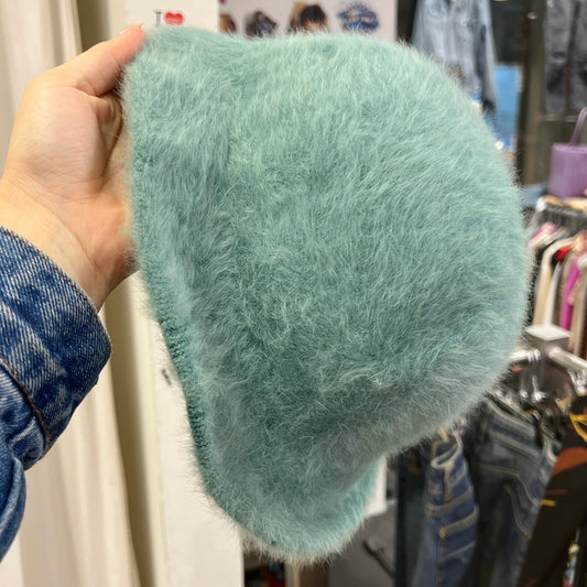 handmade aqua fuzzy bucket hat