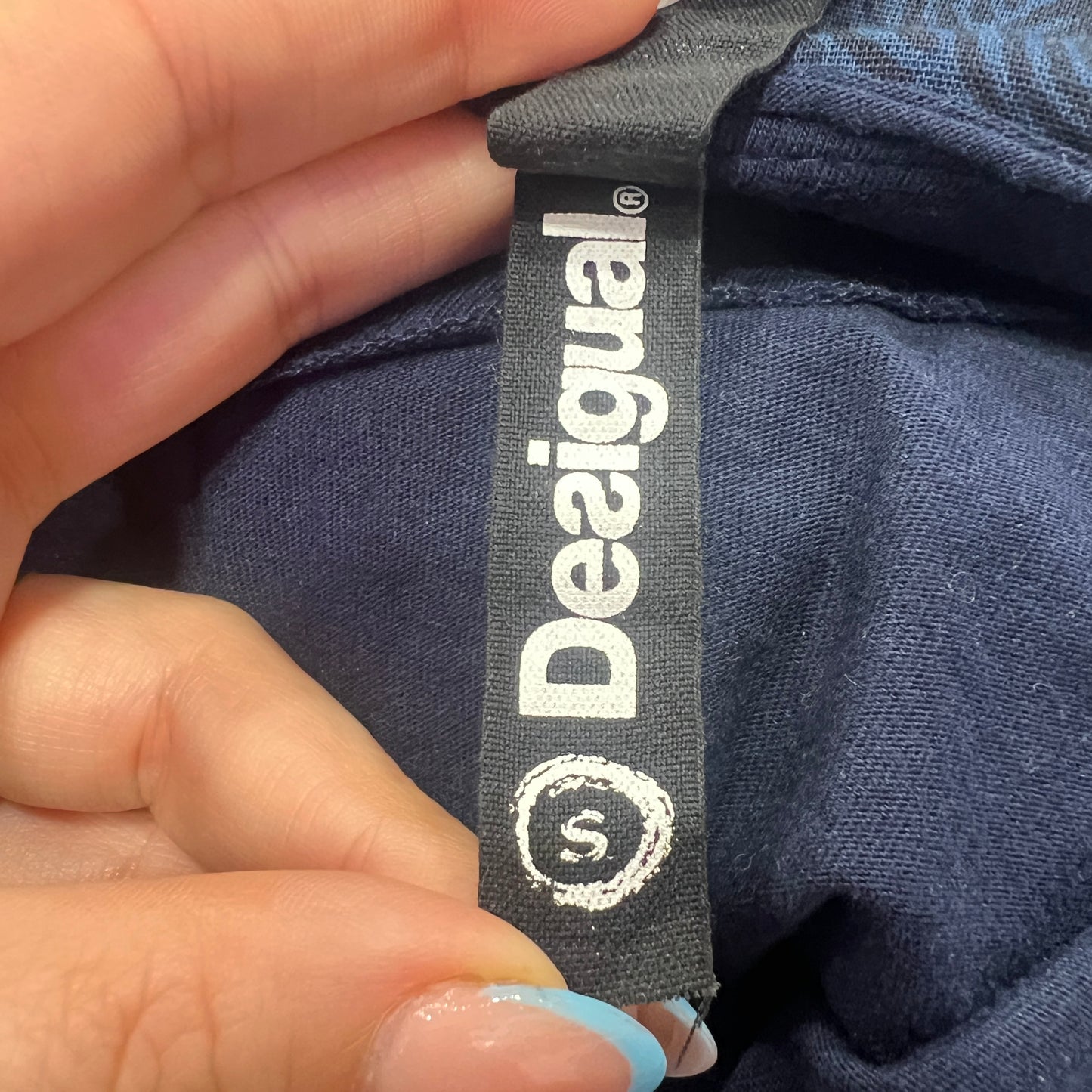 desigual 00s navy blue roll neck long sleeve top