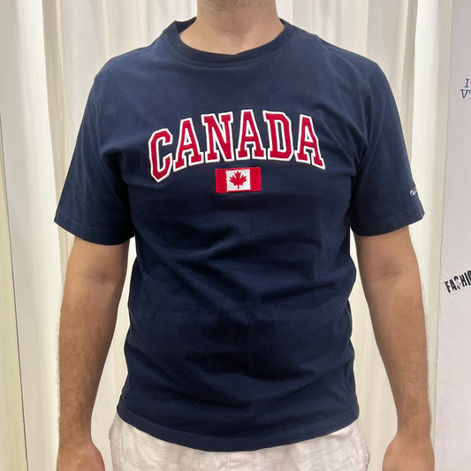 northern vibe 00s canada navy tshirt with red embroidery