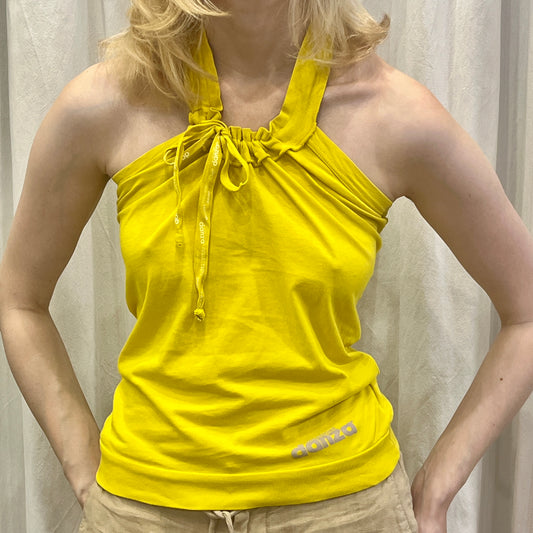 dimensione danza 00s yellow halter top