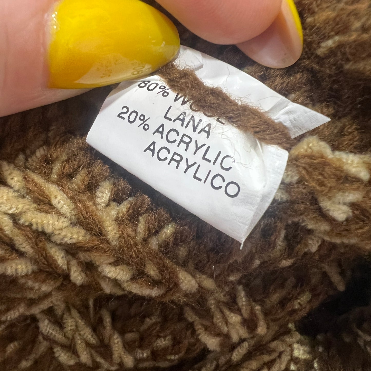elegant 00s brown tan wool knit zip up sweater