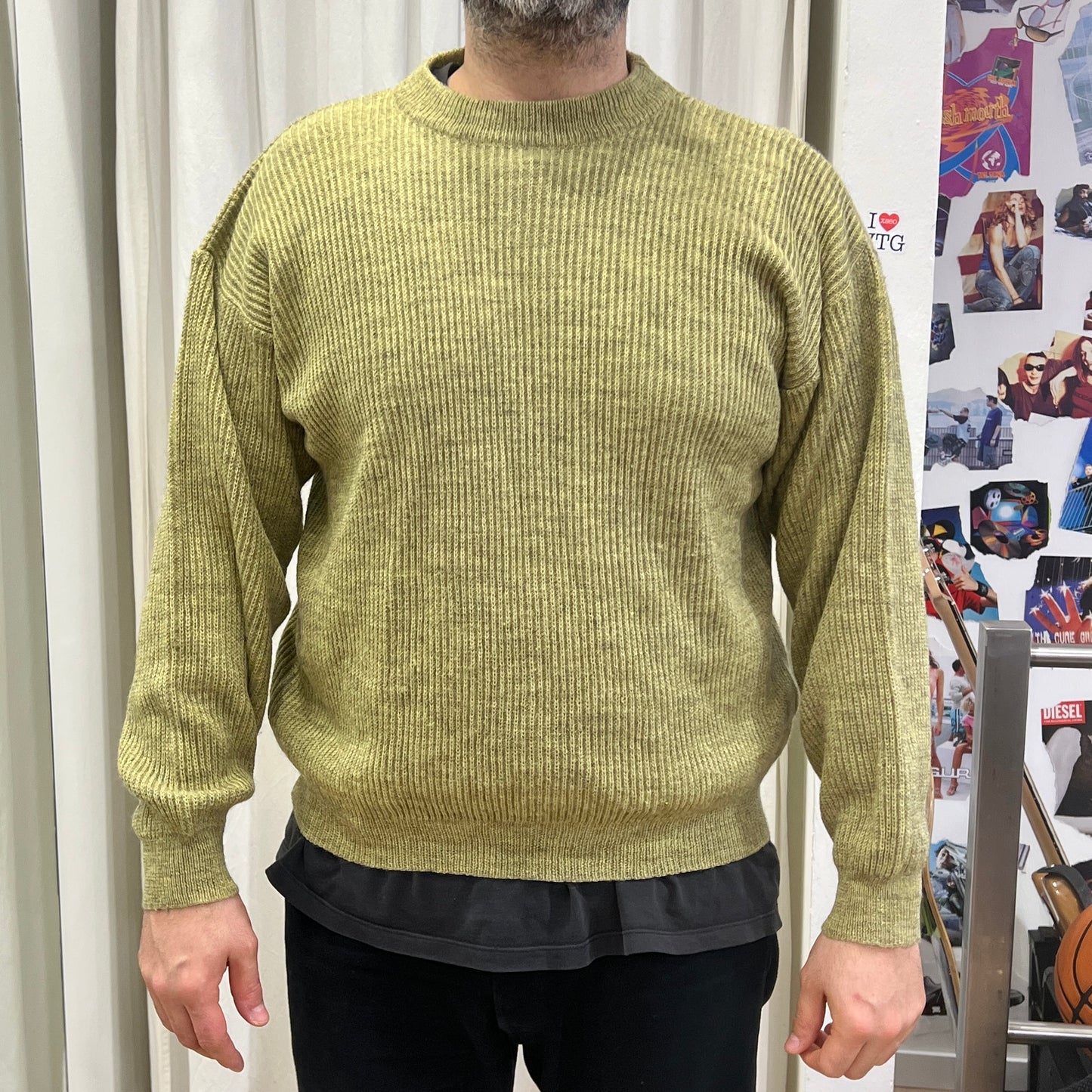 tagiuri 00s light green ribbed wool sweater
