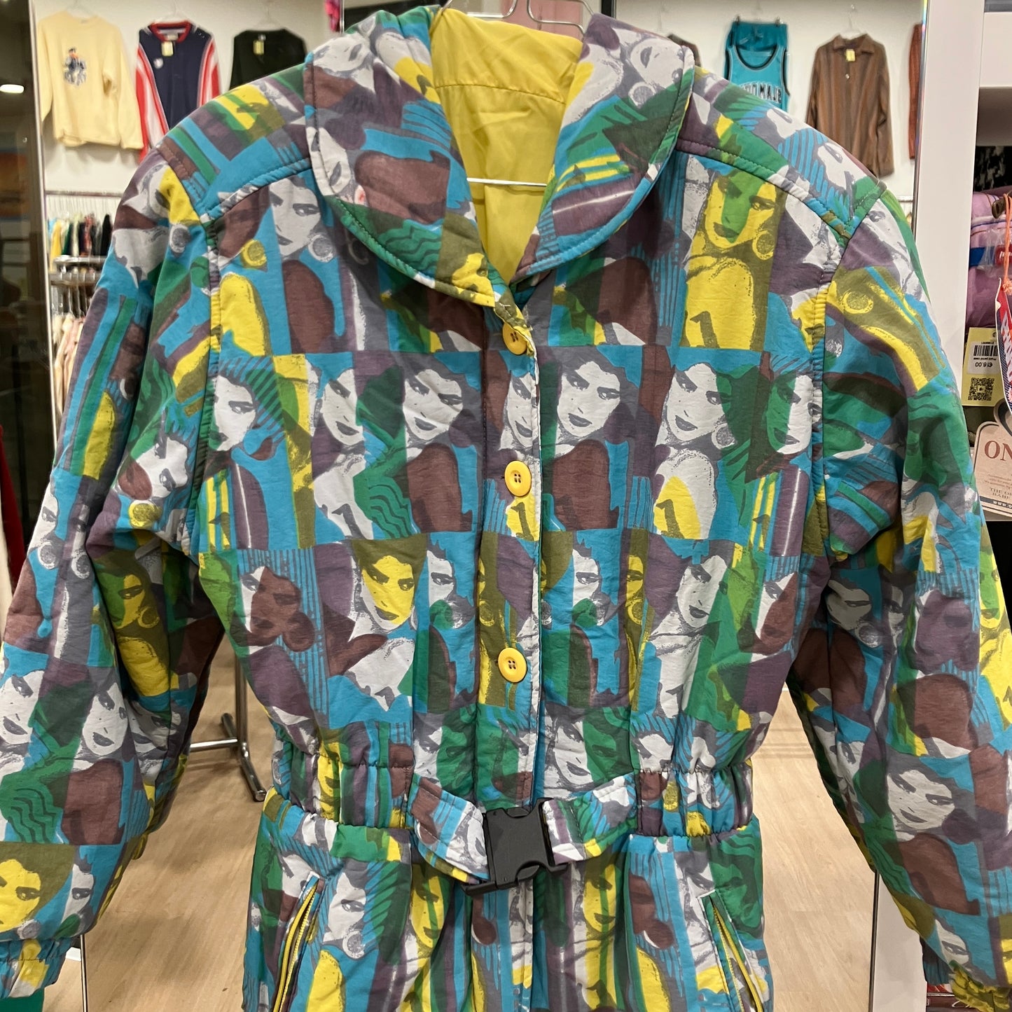 fiore degli sportivi 80s neon pop art ski suit