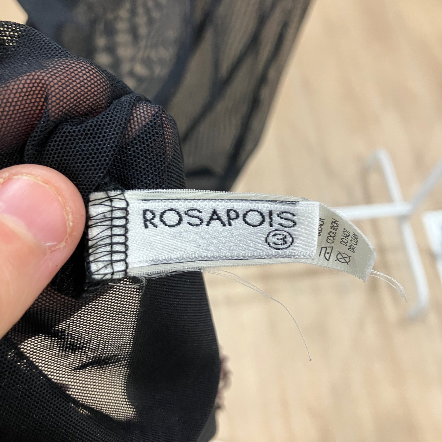 rosapois 00s black fishnet slip dress with pink lace