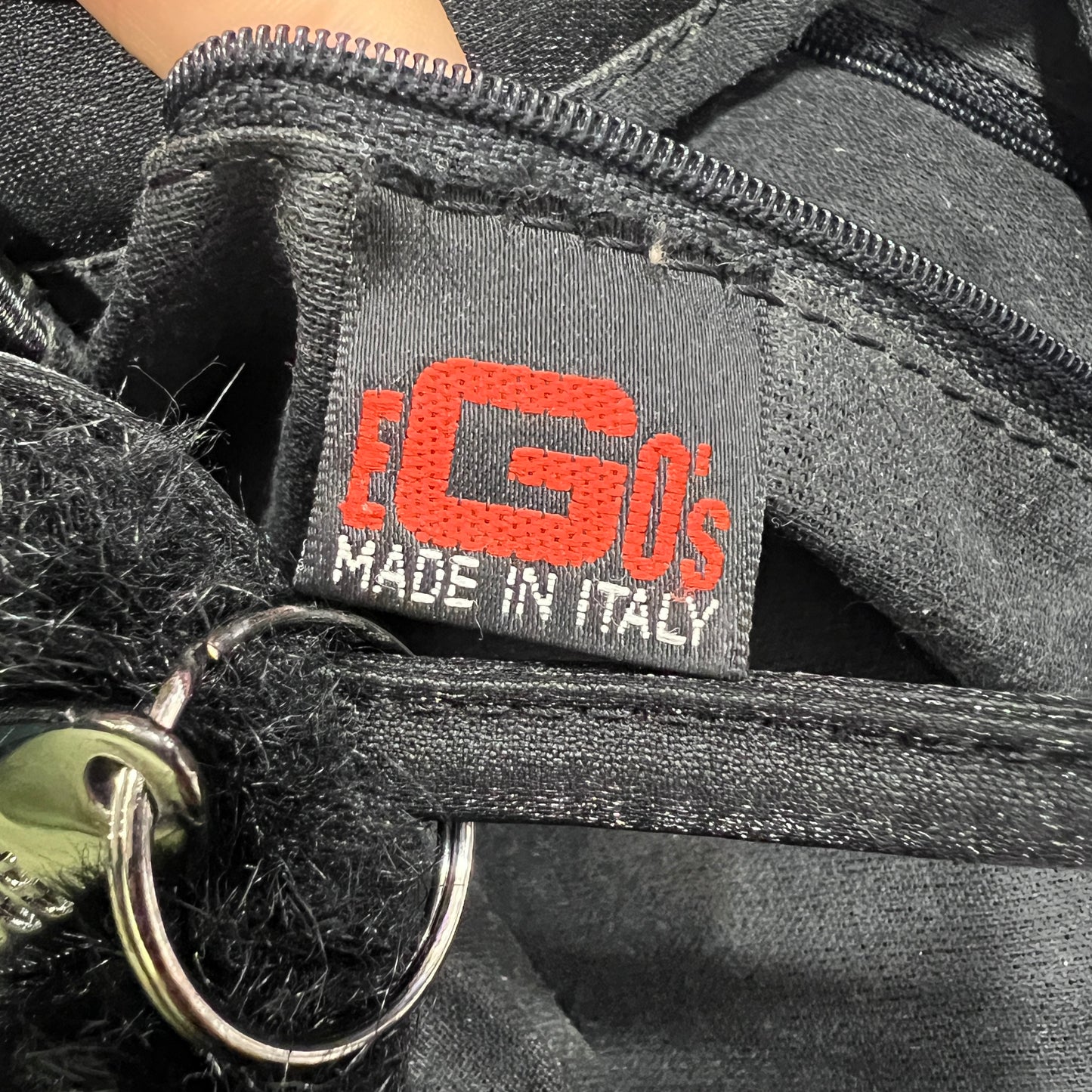 ego's 00s black faux fur shoulder bag