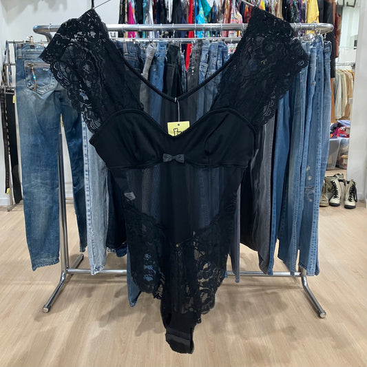 lormar 00s black mesh lace bodysuit
