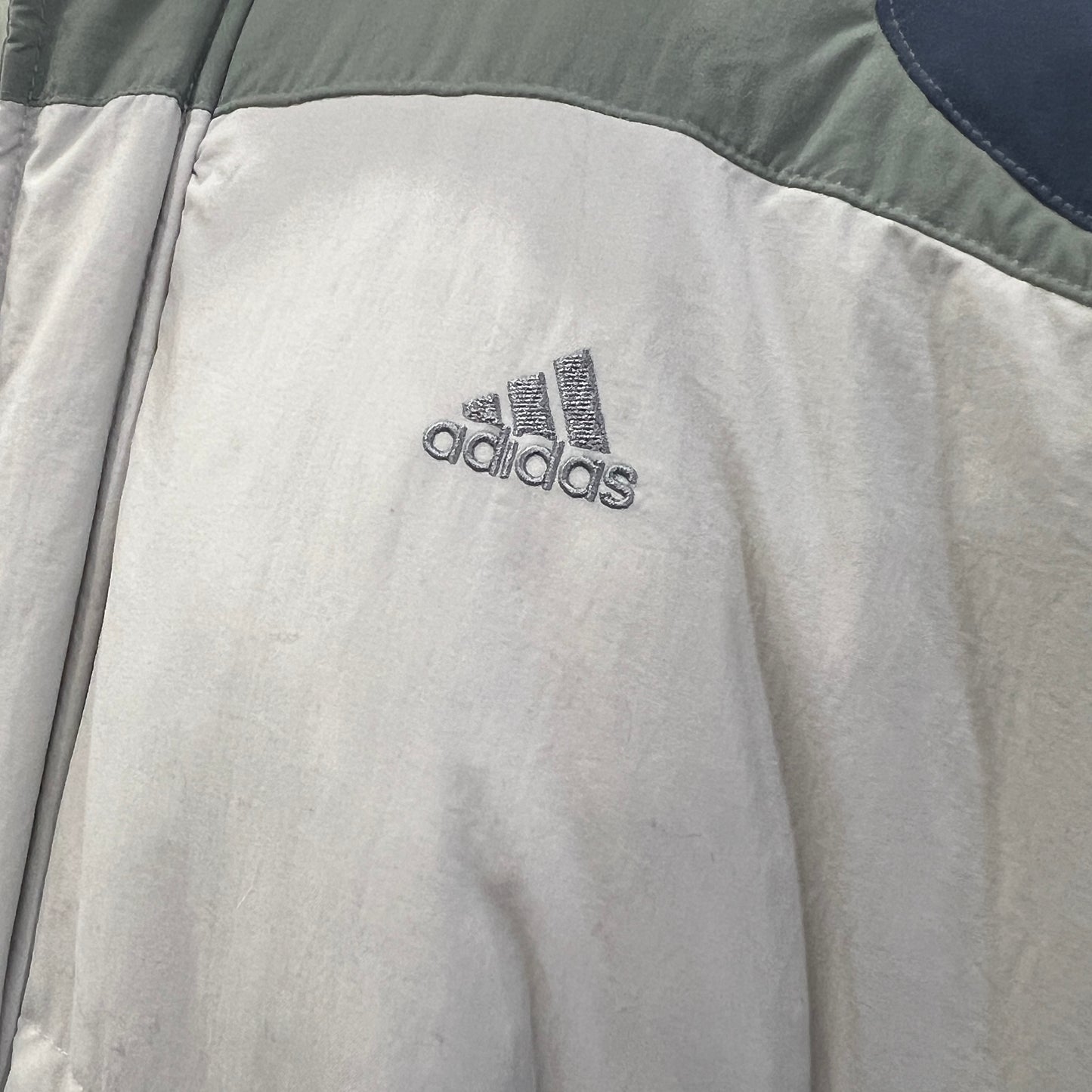adidas 00s grey colorblock puffer jacket