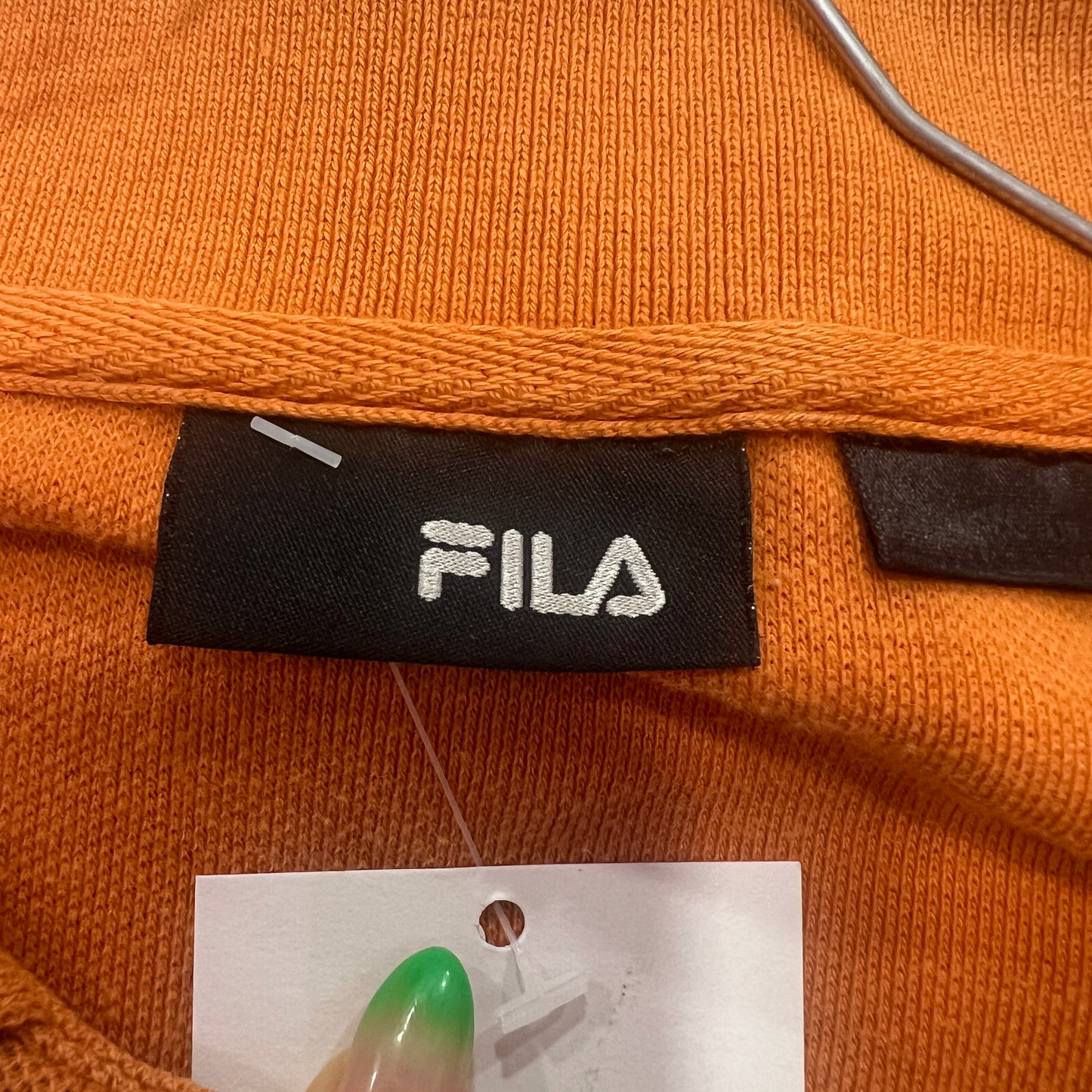 fila 00s orange long sleeve polo tshirt