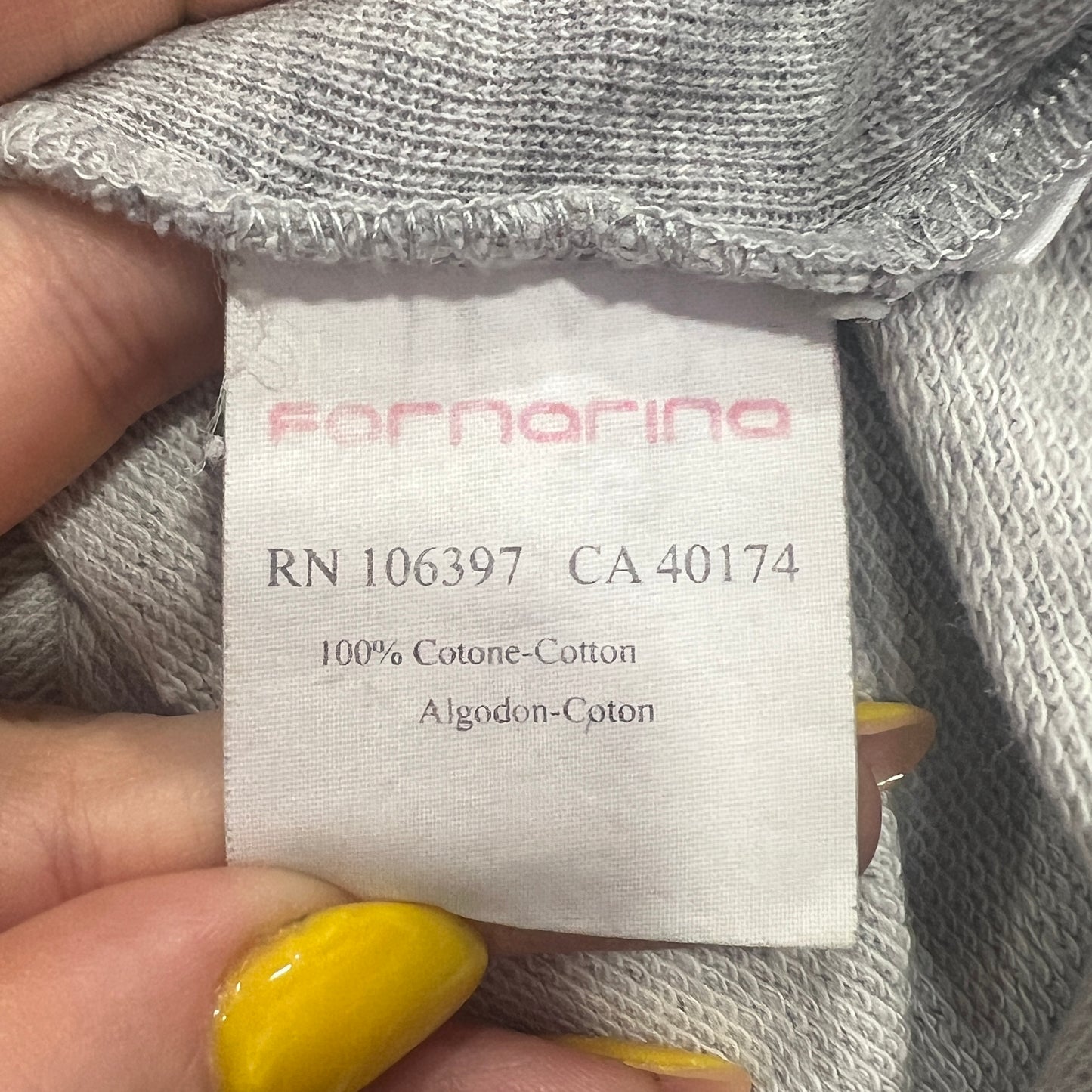 fornarina 00s grey cross over neckline with rose + bow