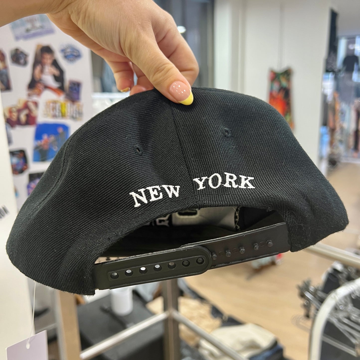 new league black NY snapback cap