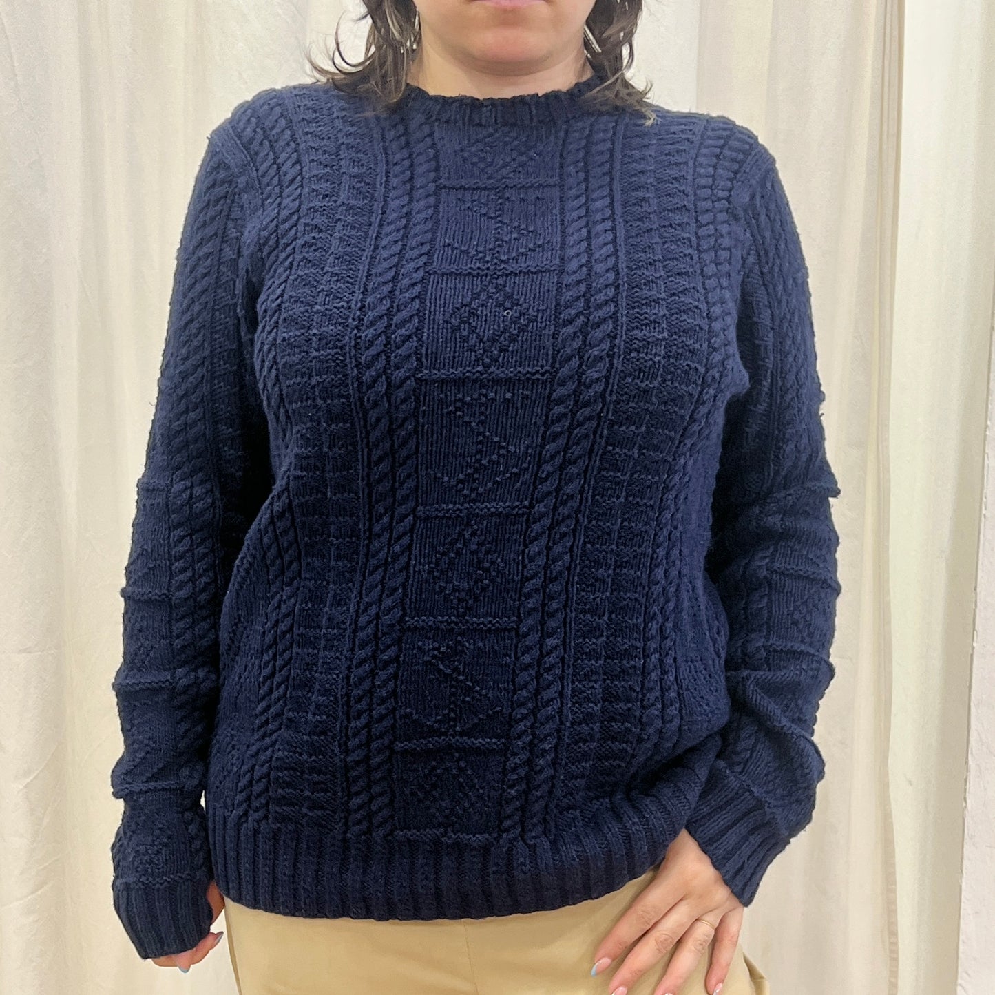 ralph lauren 90s polo sport navy blue knit cotton sweater