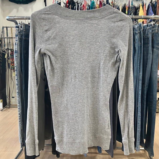 calliope grey long sleeve v neck top