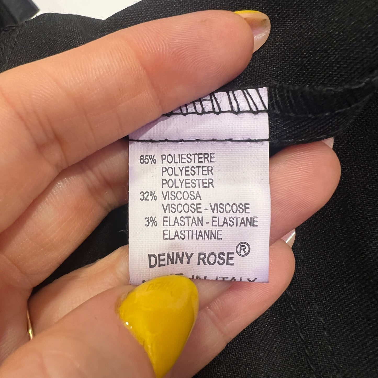 denny rose 00s black capri shorts with rhynestone patch