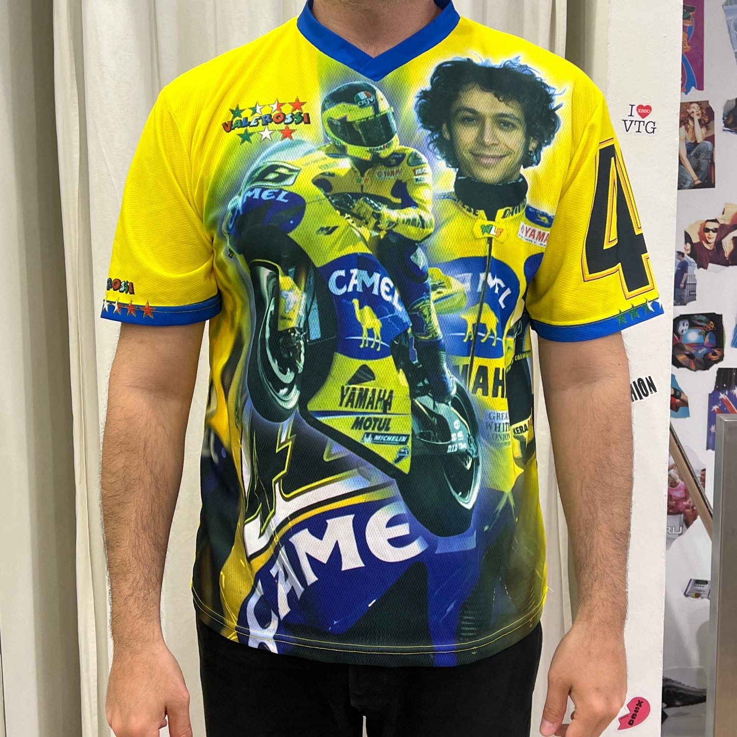 2006 valentino rossi yellow blue motoGP fan tshirt
