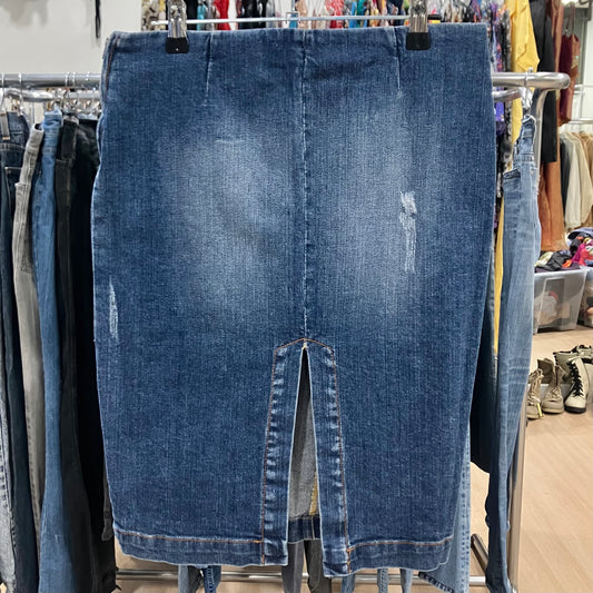 phard denim low rise skirt with slit