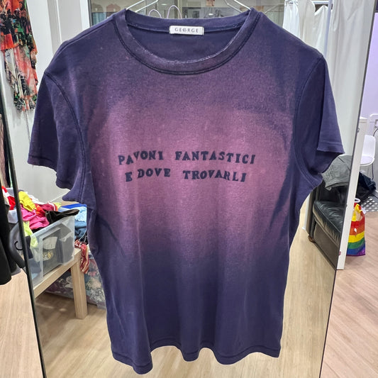 pavoni fantastici e dove trovarli - hand-bleached reworked second-hand tshirt