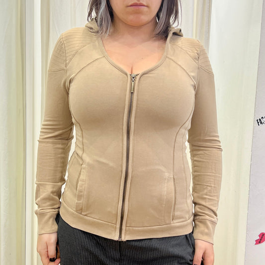 silvian heach 00s beige zip up hoodie