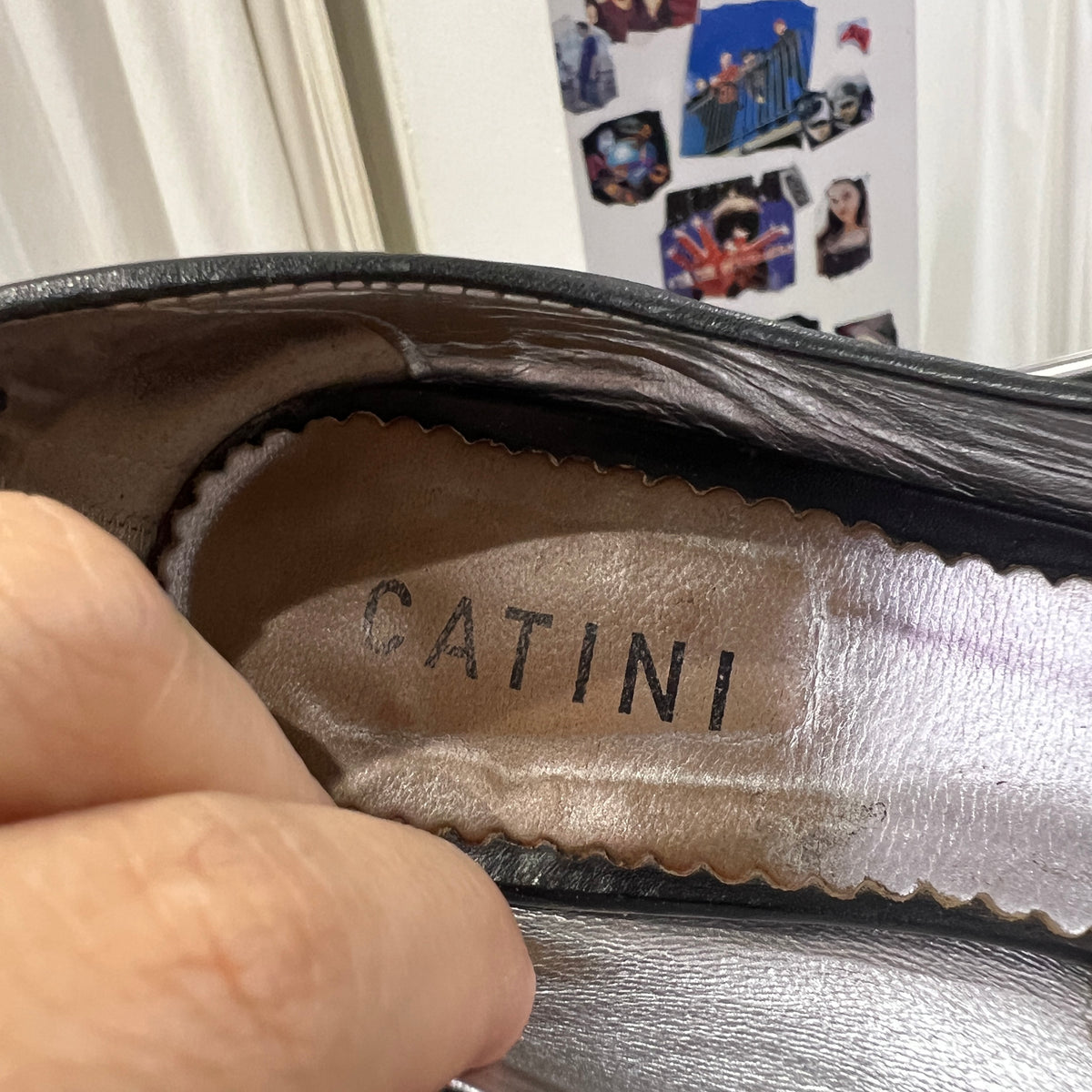 black kitten heel square tip ballet shoes