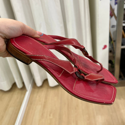 sergio rossi 00s red leather sandals